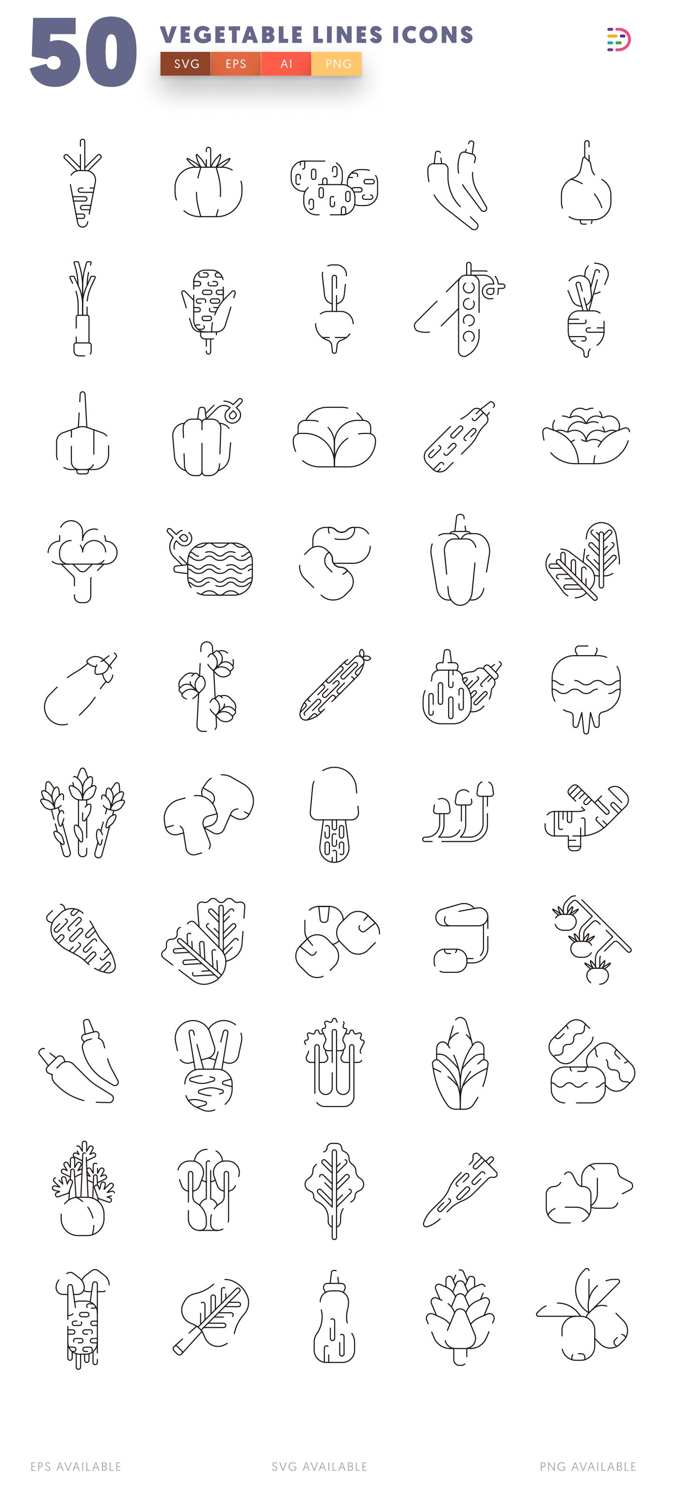 Vegetable Lines icon pack