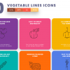 Vegetable Lines Icons Cover