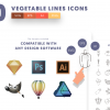 Vegetable Lines Icons Cover