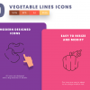 Vegetable Lines Icons Cover