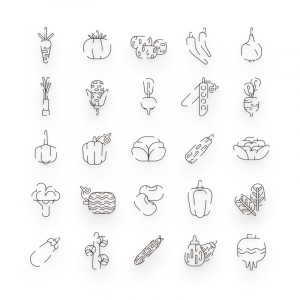 Vegetable Lines Icons