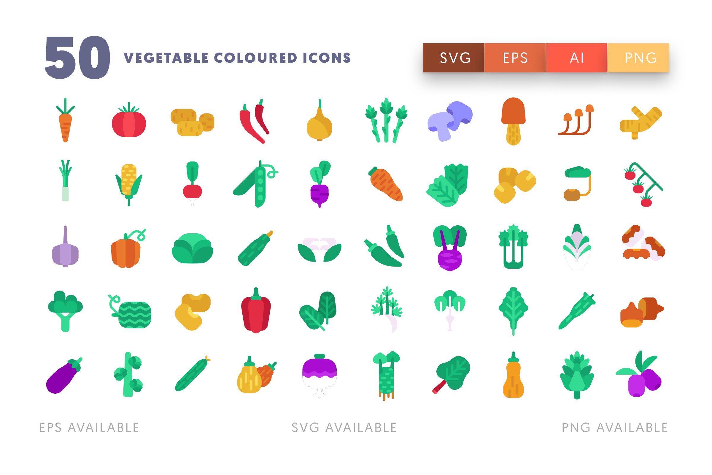 Vegetable Coloured icons png/svg/eps