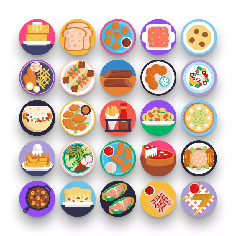 50-American_Food _ Shop-2 50 American Food Icons – set of colorful illustrated icons