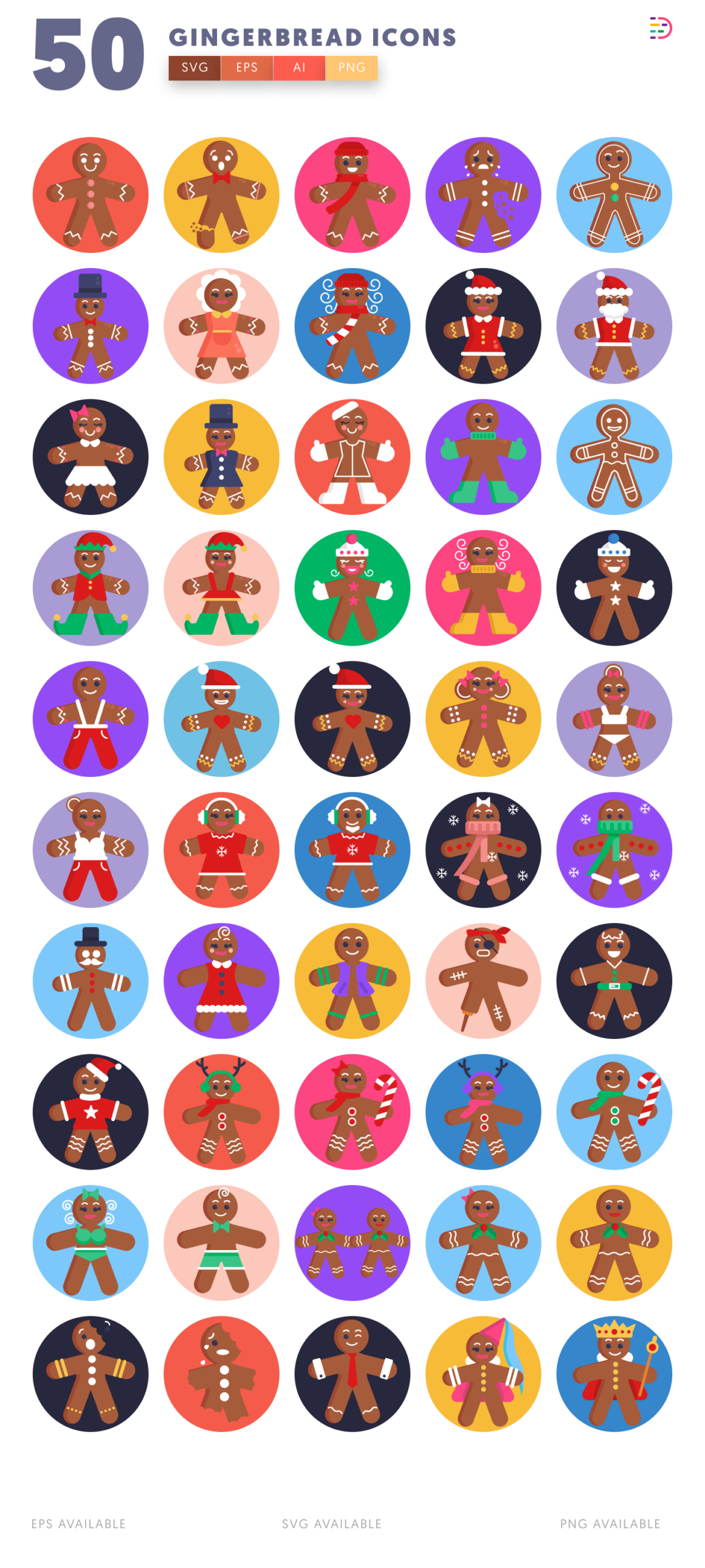 50 Gingerbread Characters Icons - Dighital Icons | Premium Icon Sets ...
