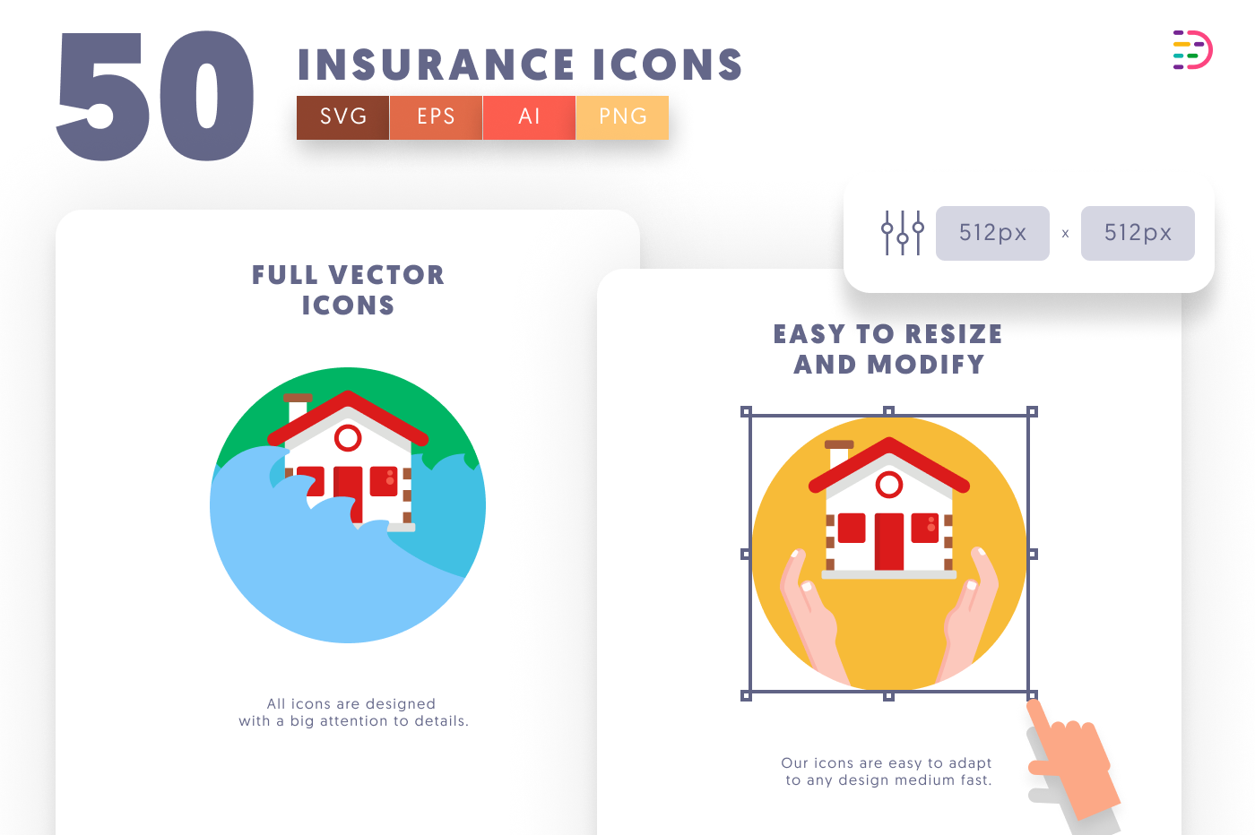 50 Insurance Icons preview 6 – illustrated icons in PNG, SVG and EPS