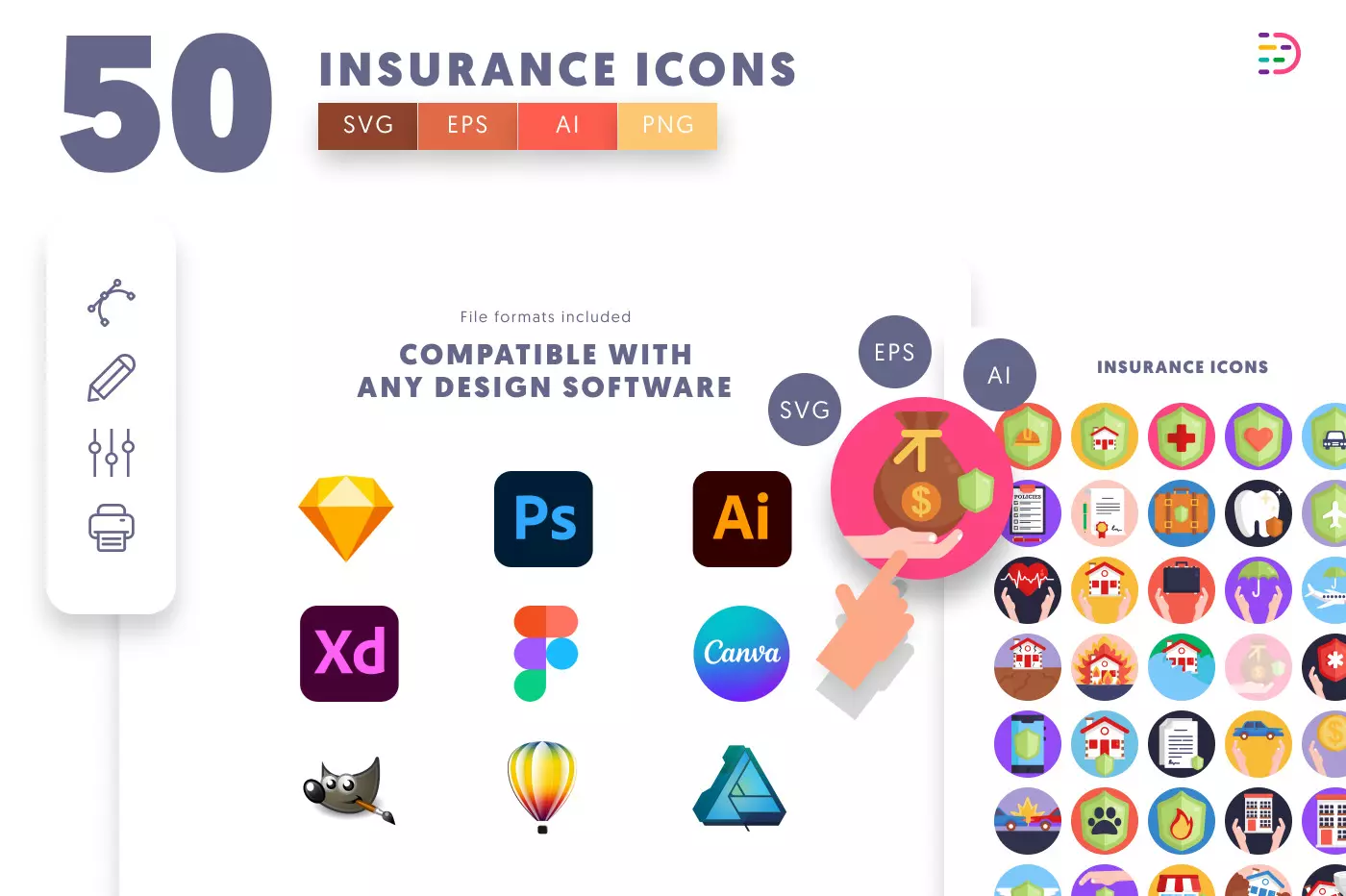 50 Insurance Icons preview 8 – illustrated icons in PNG, SVG and EPS