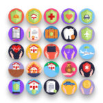 50 Insurance Icons – set of colorful illustrated icons