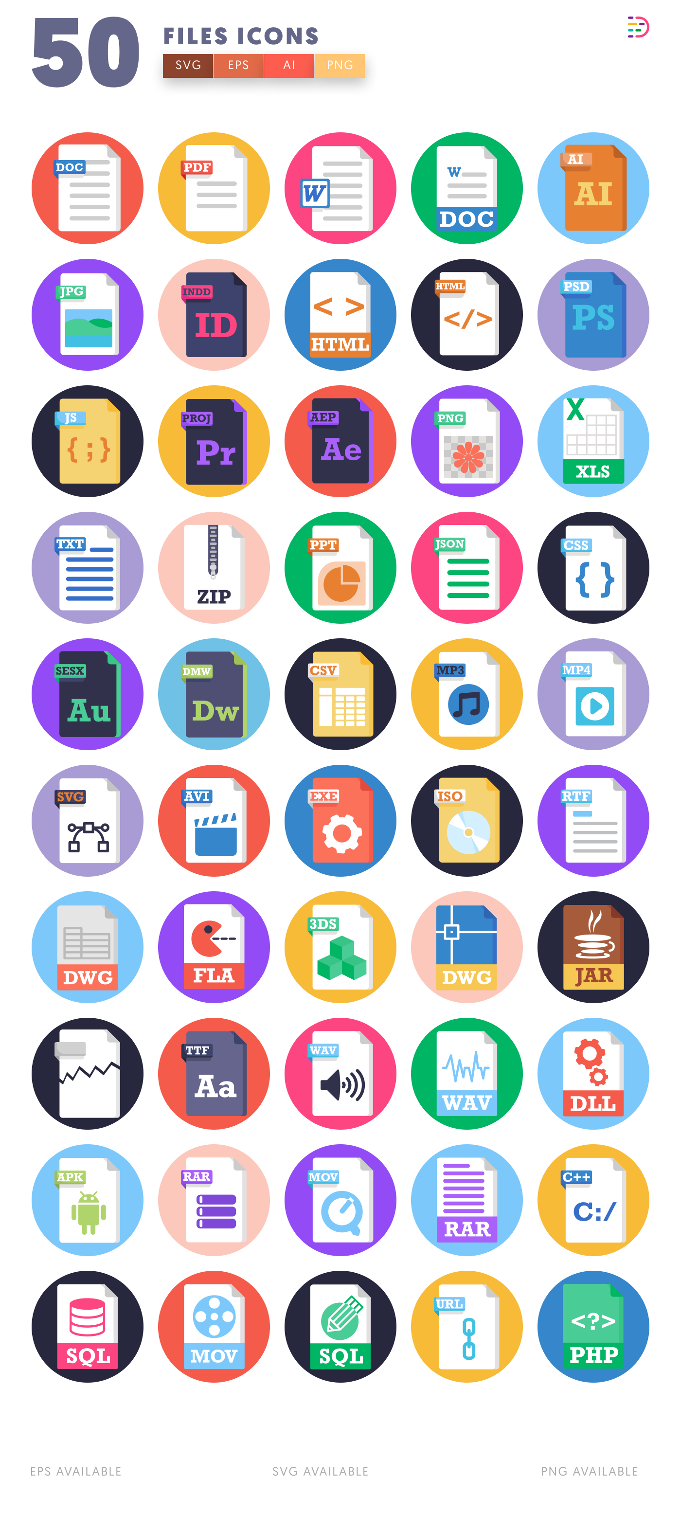 50 Files Icons – all icons in the set