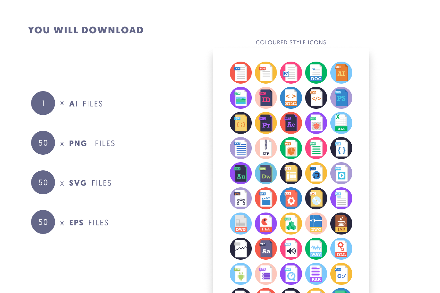 50 Files Icons preview 9 – illustrated icons in PNG, SVG and EPS