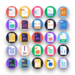 50 Files Icons – set of colorful illustrated icons