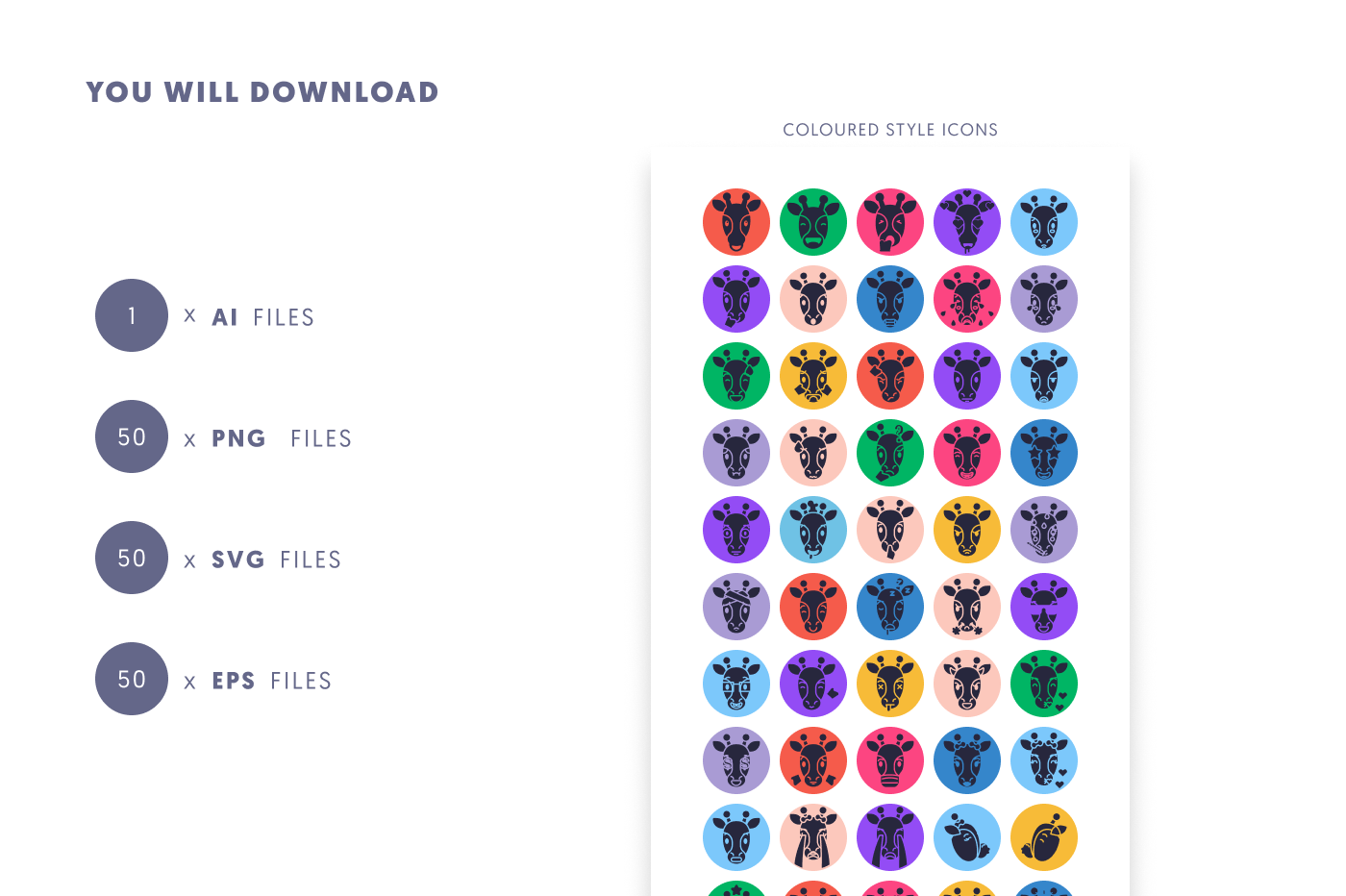 50 Giraffe Emoji Fill Icons preview 9 – illustrated icons in PNG, SVG and EPS