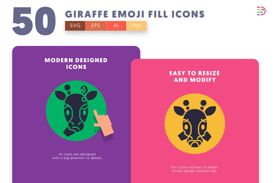 50 Giraffe Emoji Fill Icons - Dighital Icons | Premium Icon Sets For ...