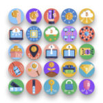 50 Blockchain & Crypto Tech Icons – set of colorful illustrated icons