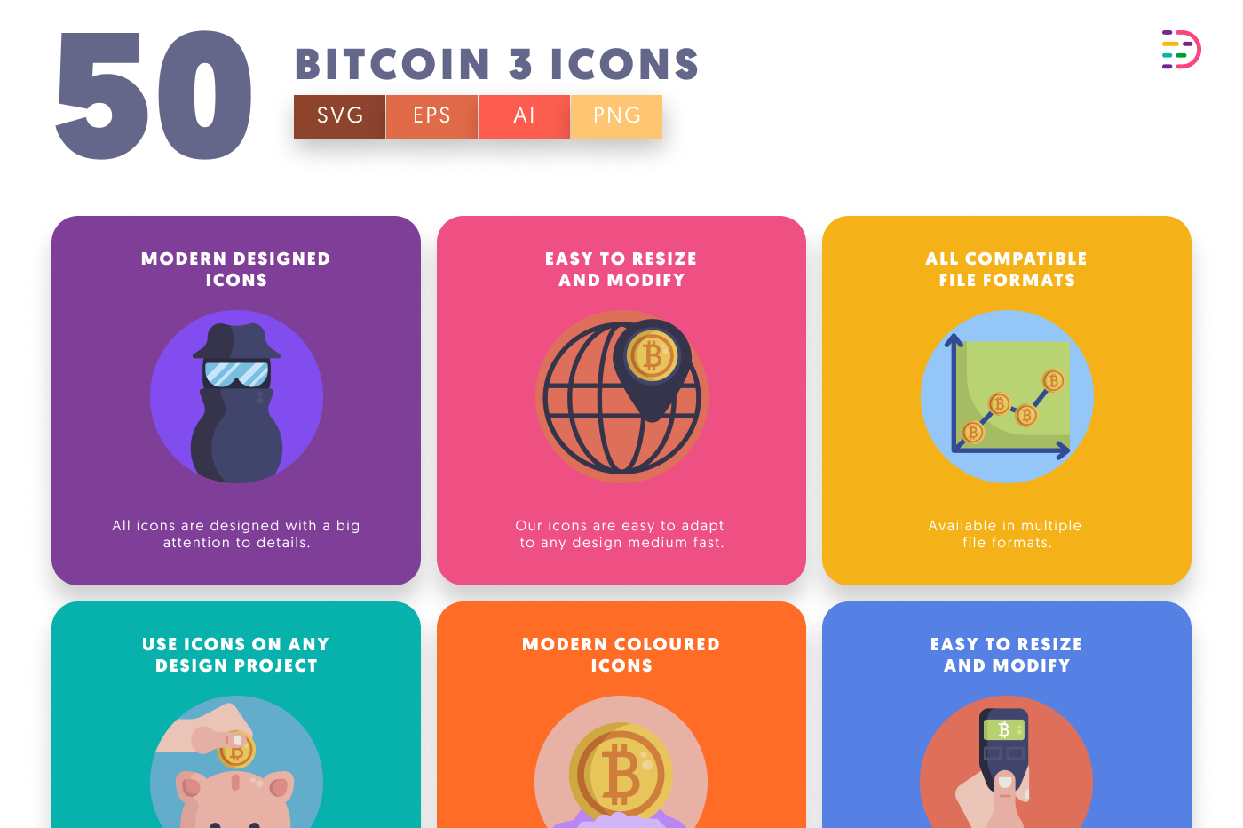 50 Bitcoin Payment & Shopping Icons preview 5 – illustrated icons in PNG, SVG and EPS