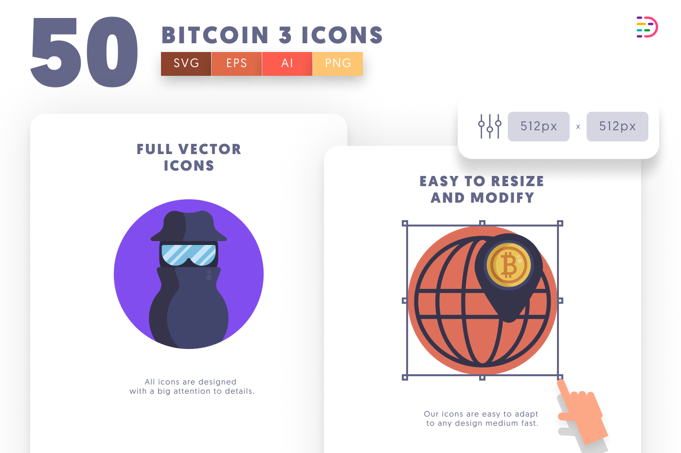 50 Bitcoin Payment & Shopping Icons preview 6 – illustrated icons in PNG, SVG and EPS