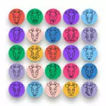50 Giraffe Emoji Outline Icons – set of colorful line icons