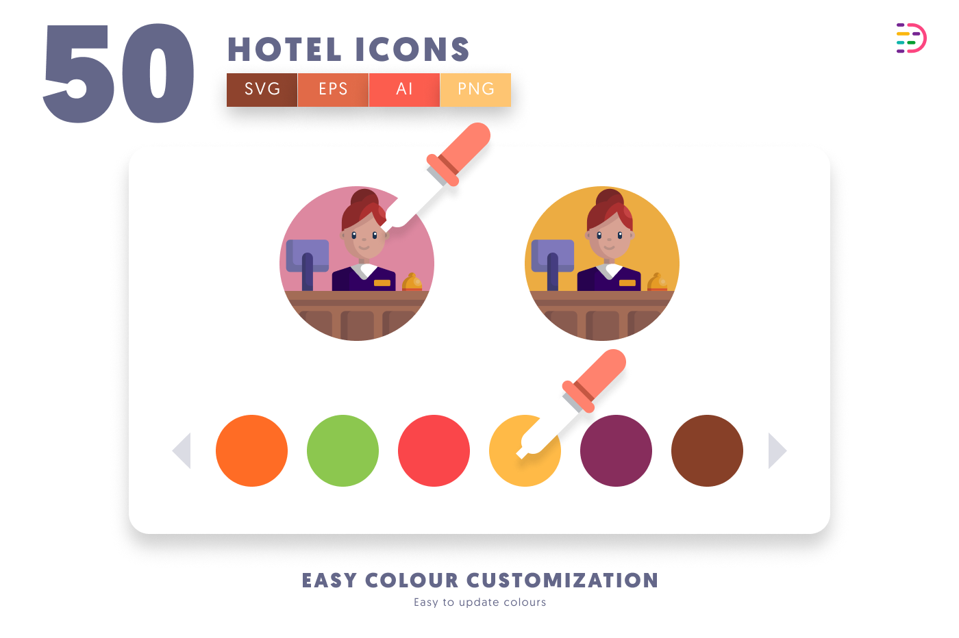 50 Hotel Icons preview 7 – illustrated icons in PNG, SVG and EPS