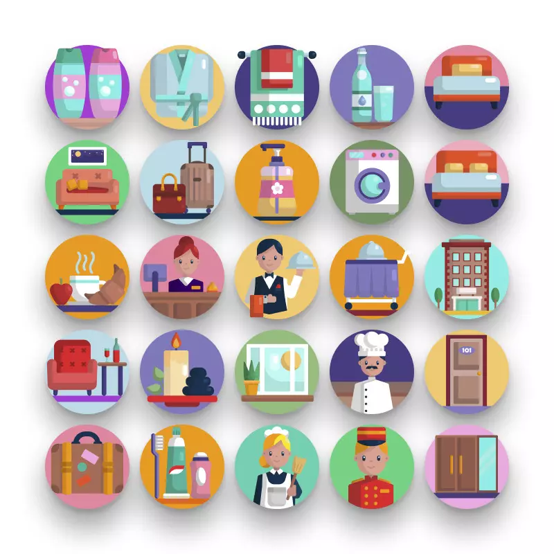 50-Hotel _ Shop-2 50 Hotel Icons – set of colorful illustrated icons