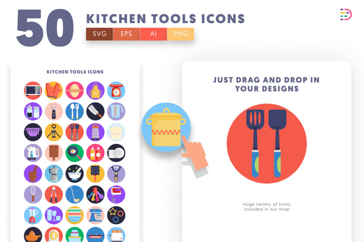 50 Kitchen Tools Icons - Dighital Icons | Premium Icon Sets For All ...