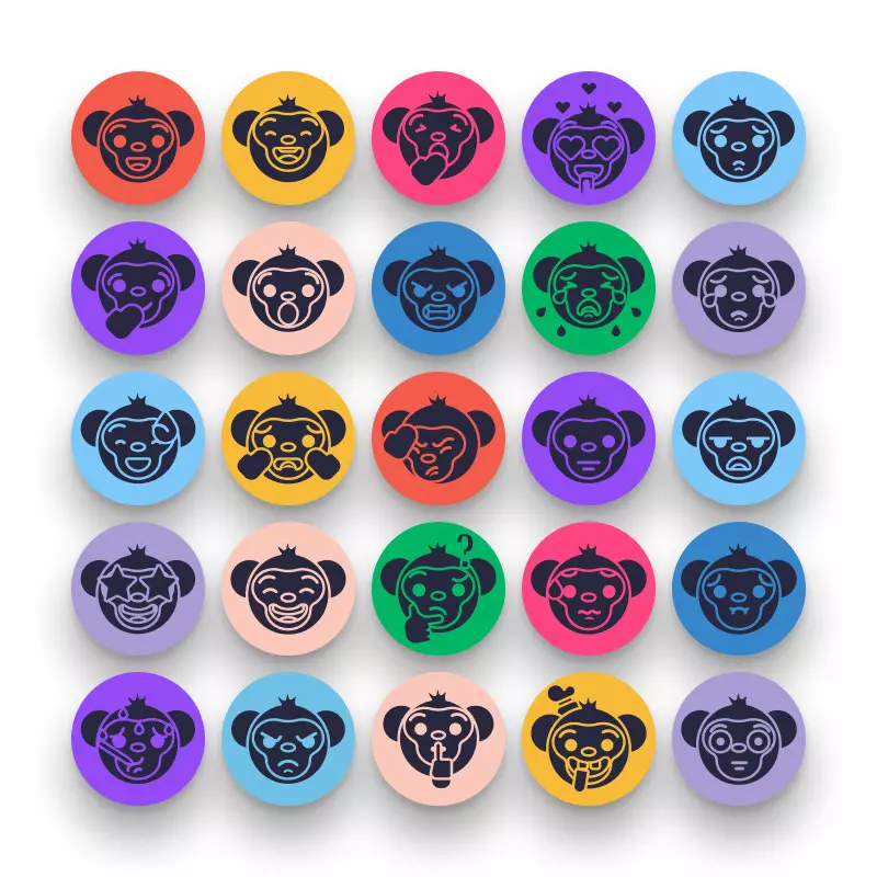 50-Monkey Emoji Fill _ Shop-2 50 Monkey Emoji Fill Icons – set of colorful illustrated icons
