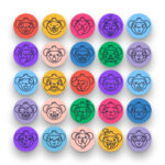 50 Monkey Emoji Outline Icons – set of colorful illustrated icons