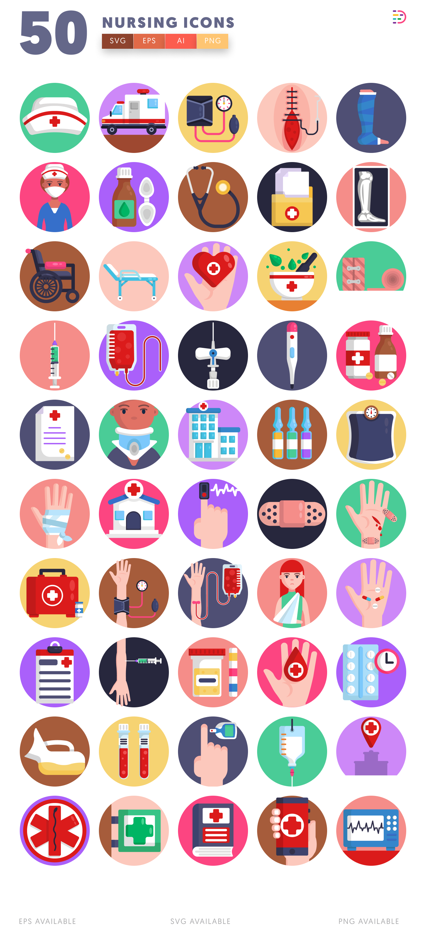 50 Nursing Icons – all icons in the set