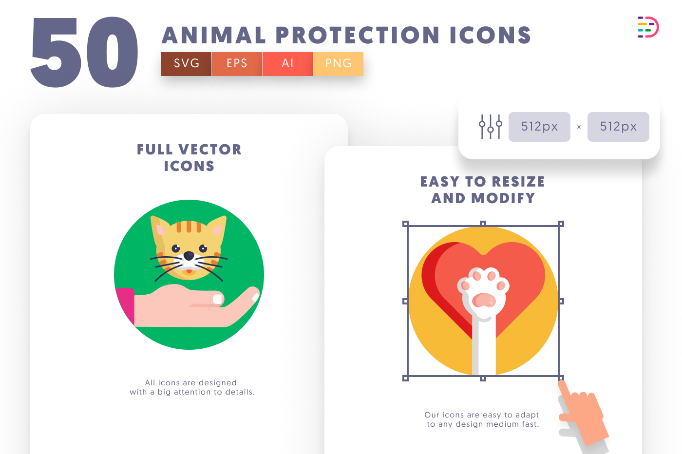 50 Animal Protection Icons preview 6 – illustrated icons in PNG, SVG and EPS