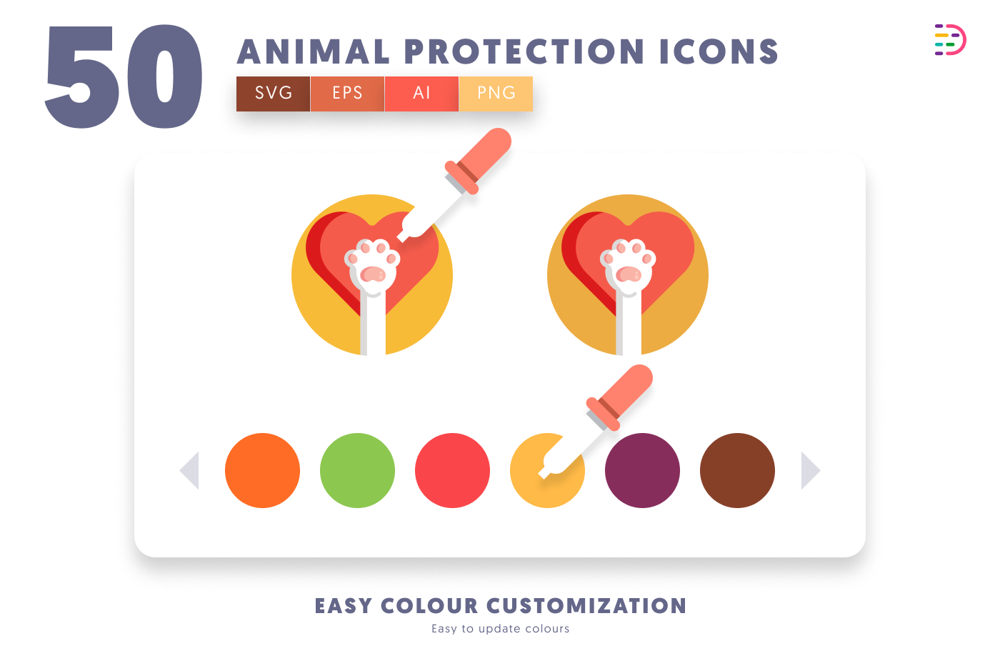 50 Animal Protection Icons preview 7 – illustrated icons in PNG, SVG and EPS