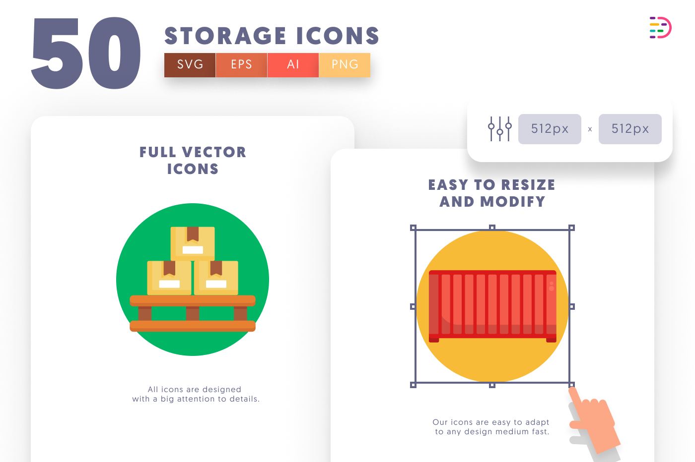 50 Storage Icons preview 6 – illustrated icons in PNG, SVG and EPS