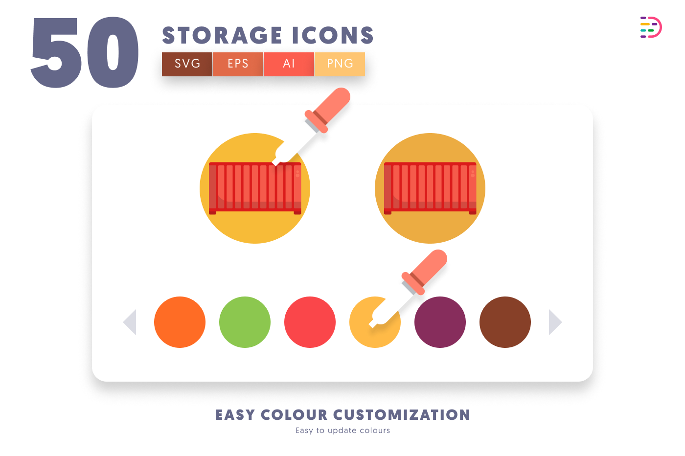 50 Storage Icons preview 7 – illustrated icons in PNG, SVG and EPS