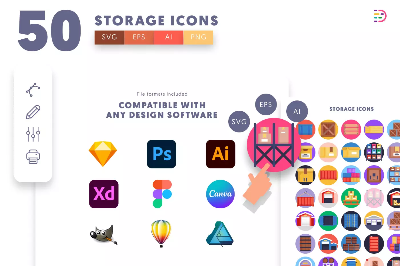 50 Storage Icons preview 8 – illustrated icons in PNG, SVG and EPS