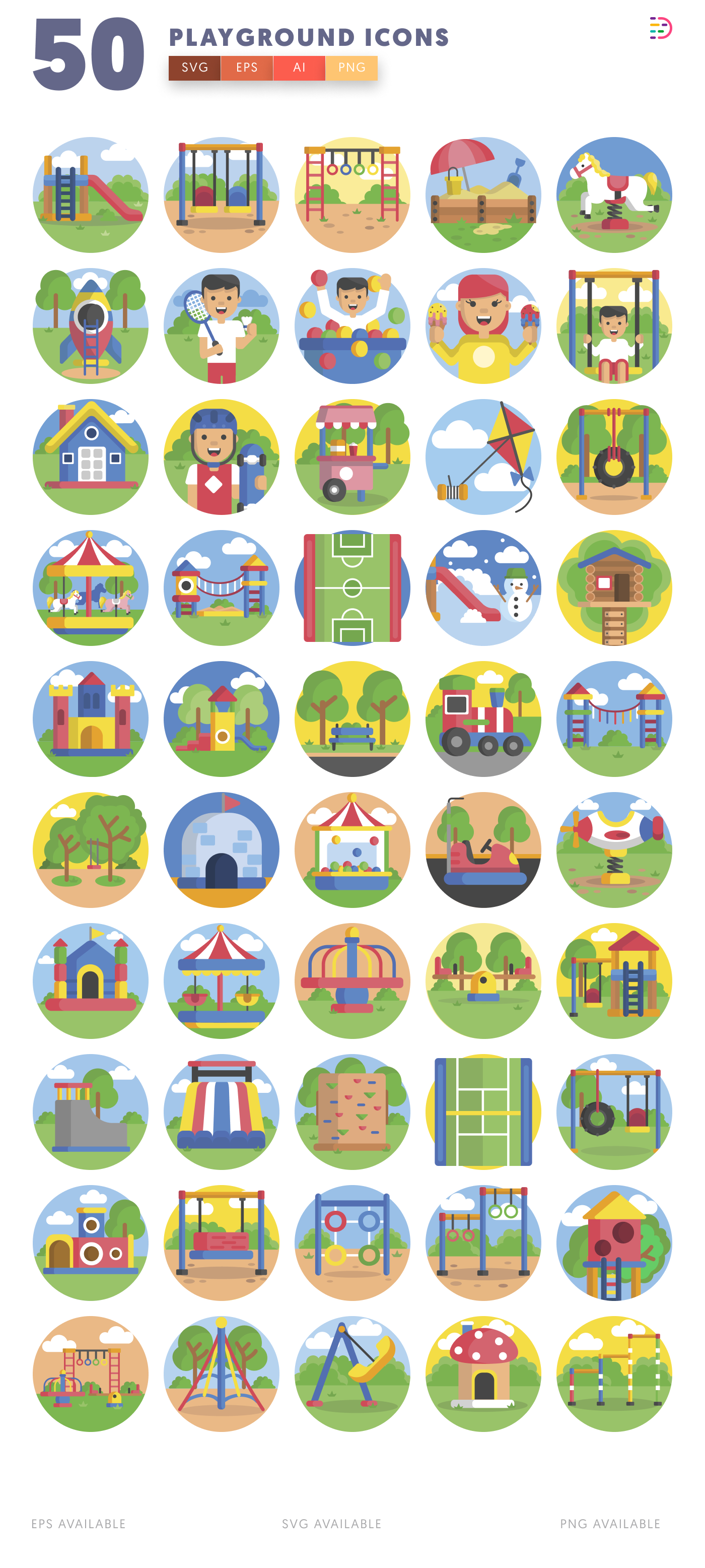 50 Playground Icons – all icons in the set