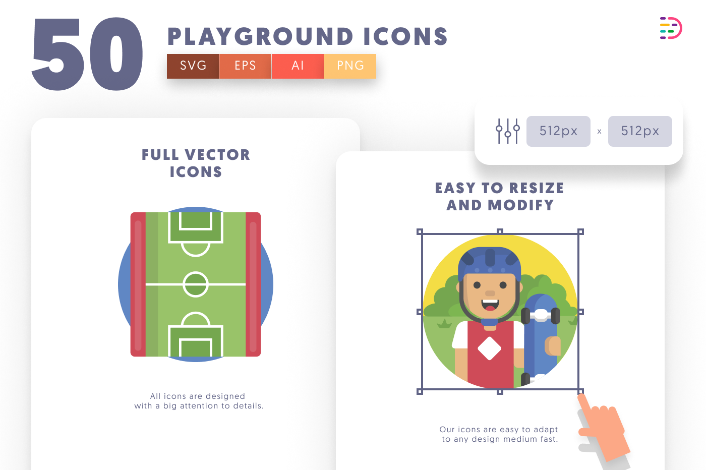 50 Playground Icons preview 6 – illustrated icons in PNG, SVG and EPS
