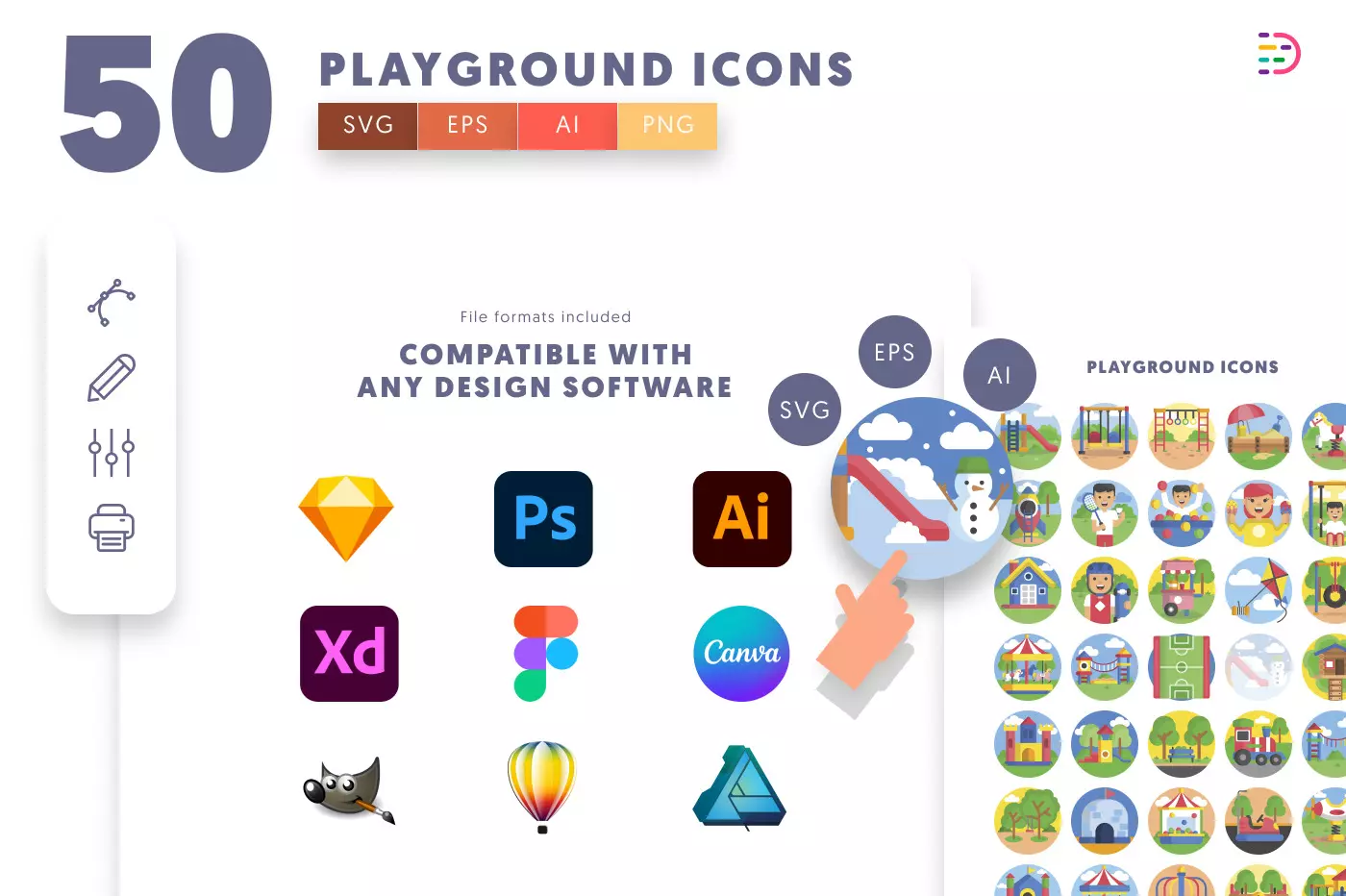 50 Playground Icons preview 8 – illustrated icons in PNG, SVG and EPS