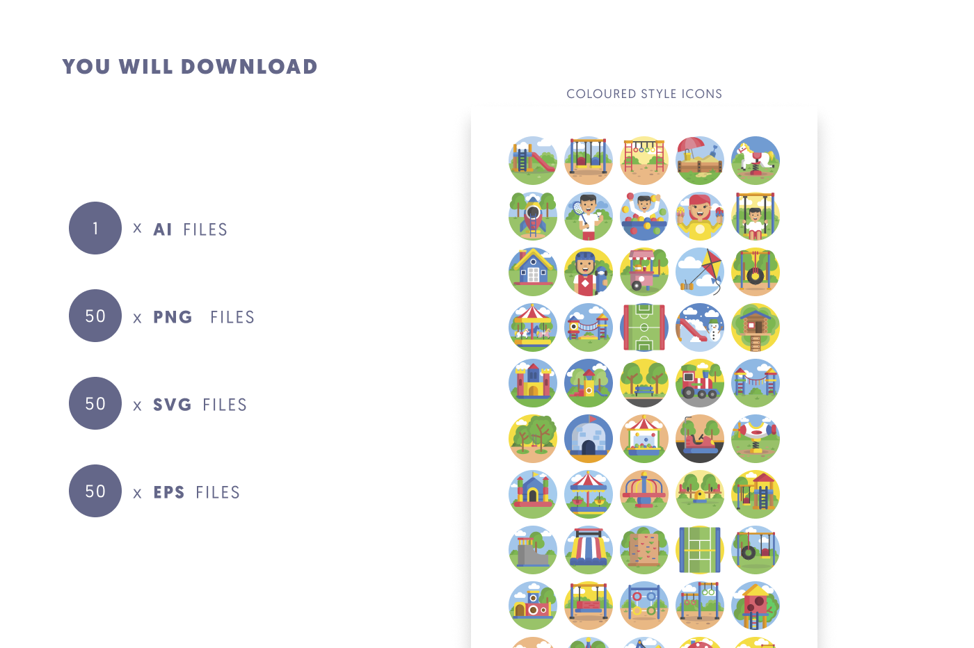 50 Playground Icons preview 9 – illustrated icons in PNG, SVG and EPS