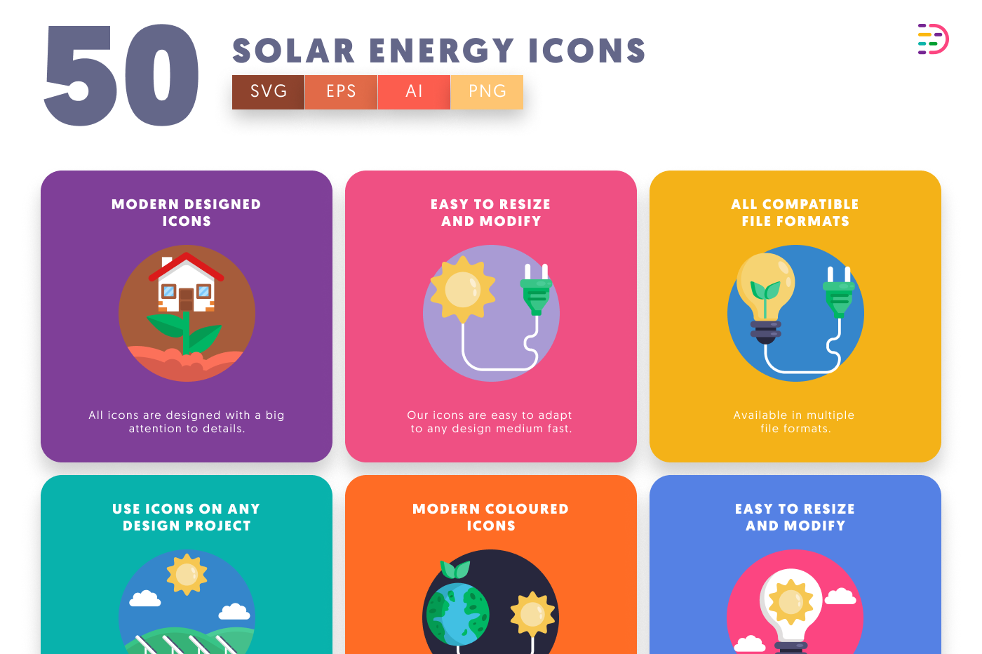 50 Solar Energy Icons preview 5 – illustrated icons in PNG, SVG and EPS