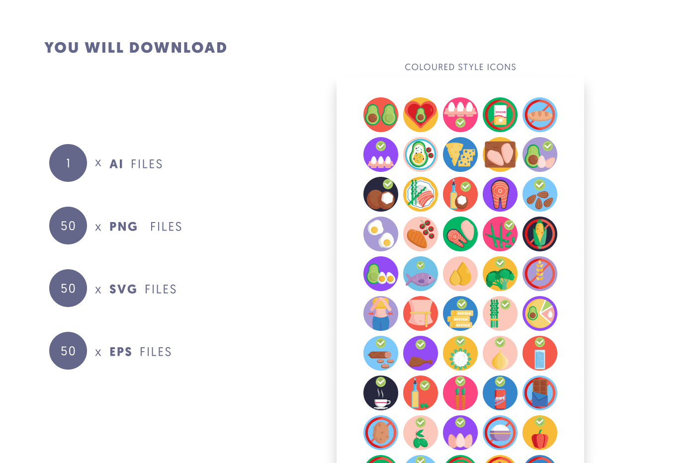 50 Keto Diet Icons preview 9 – illustrated icons in PNG, SVG and EPS