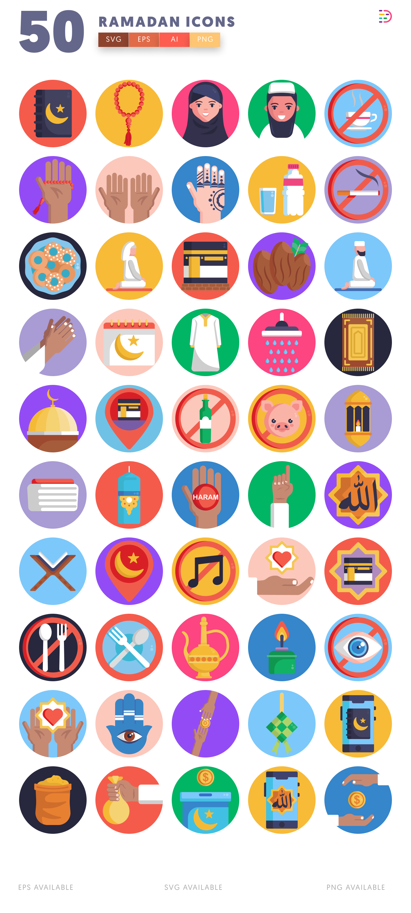 50 Ramadan Icons – all icons in the set
