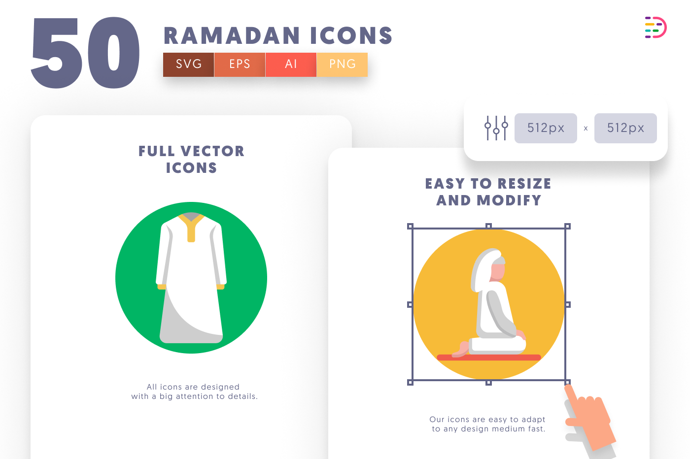 50 Ramadan Icons preview 6 – illustrated icons in PNG, SVG and EPS