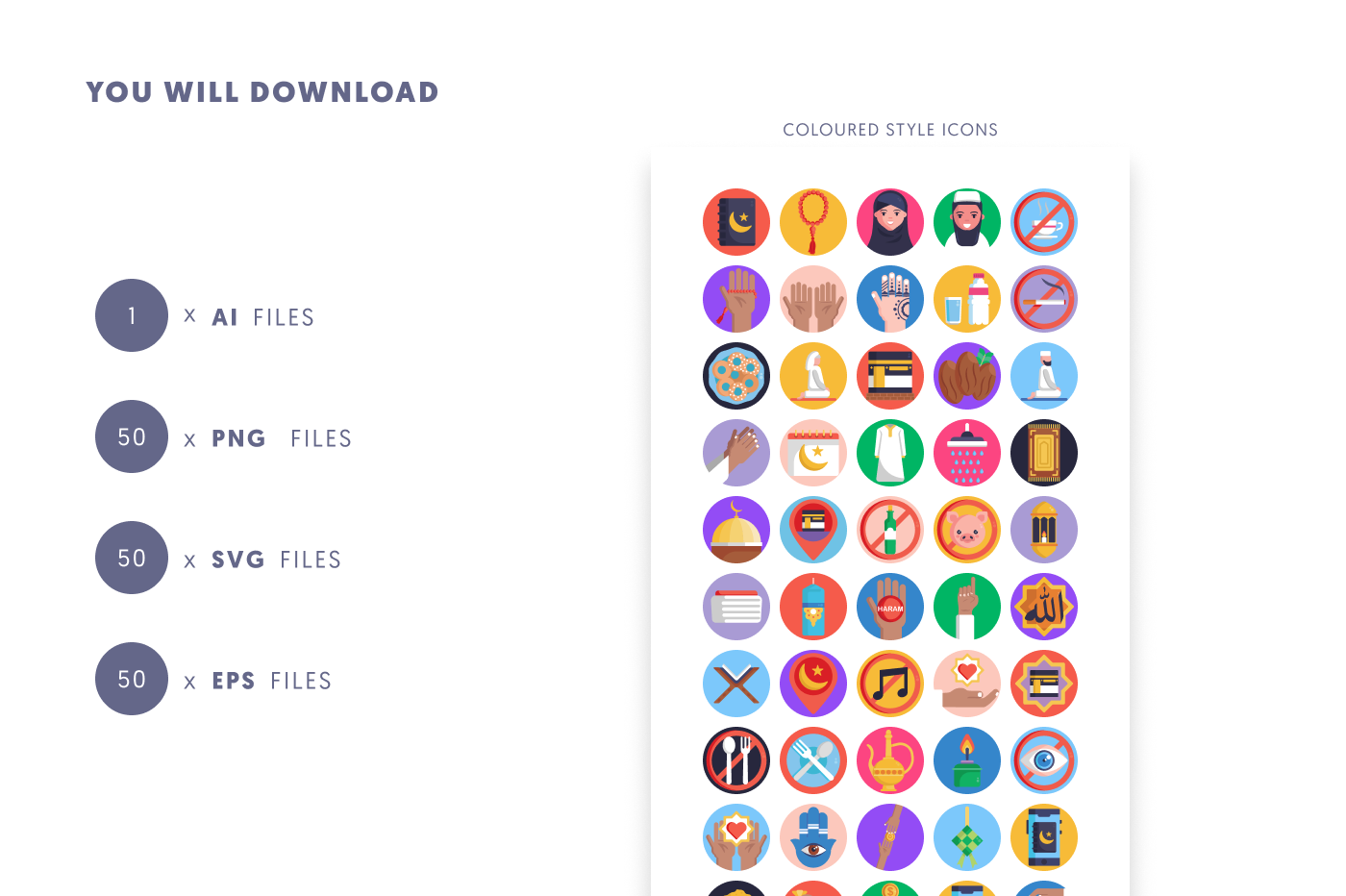 50 Ramadan Icons preview 9 – illustrated icons in PNG, SVG and EPS