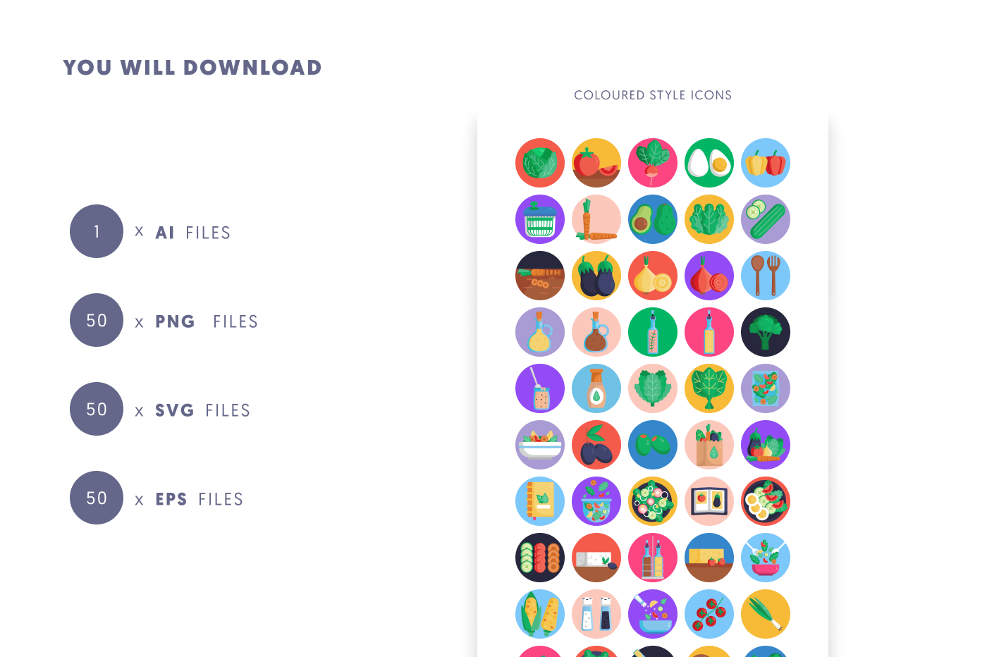 50 Salad Icons preview 9 – illustrated icons in PNG, SVG and EPS