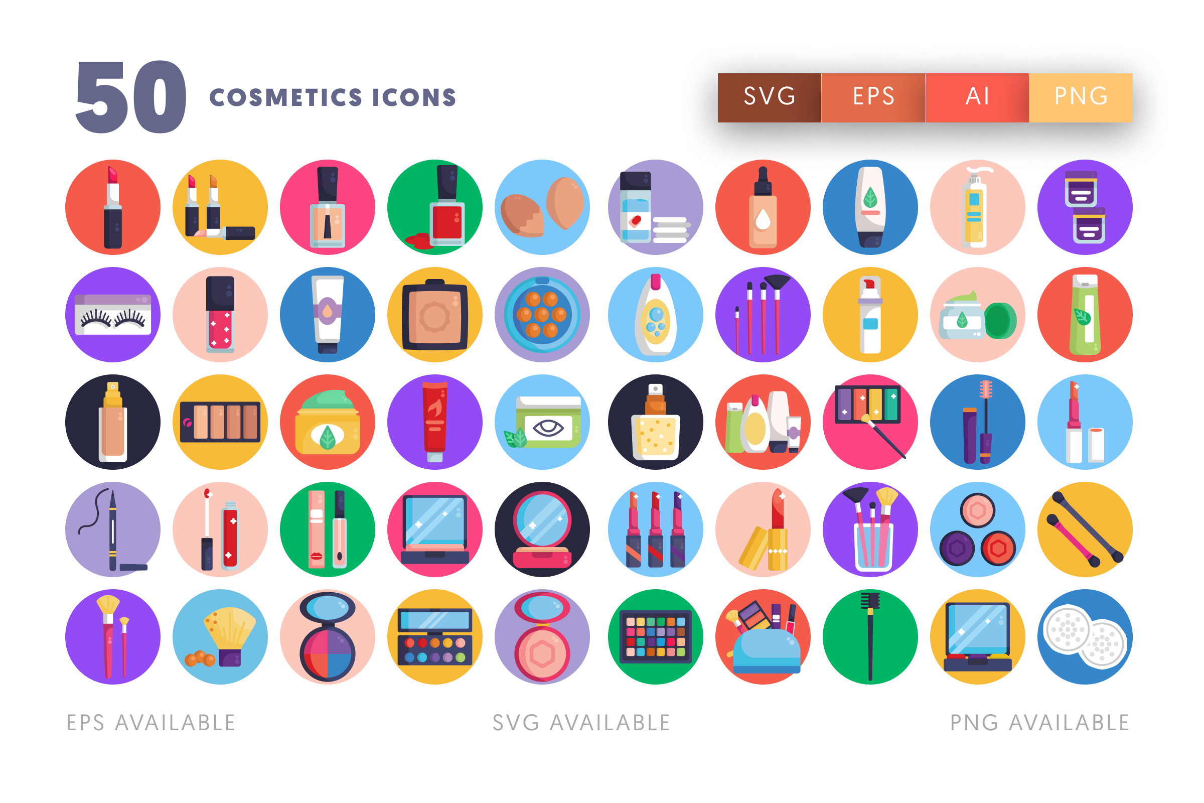 50 Cosmetics Icons – all icons in the set