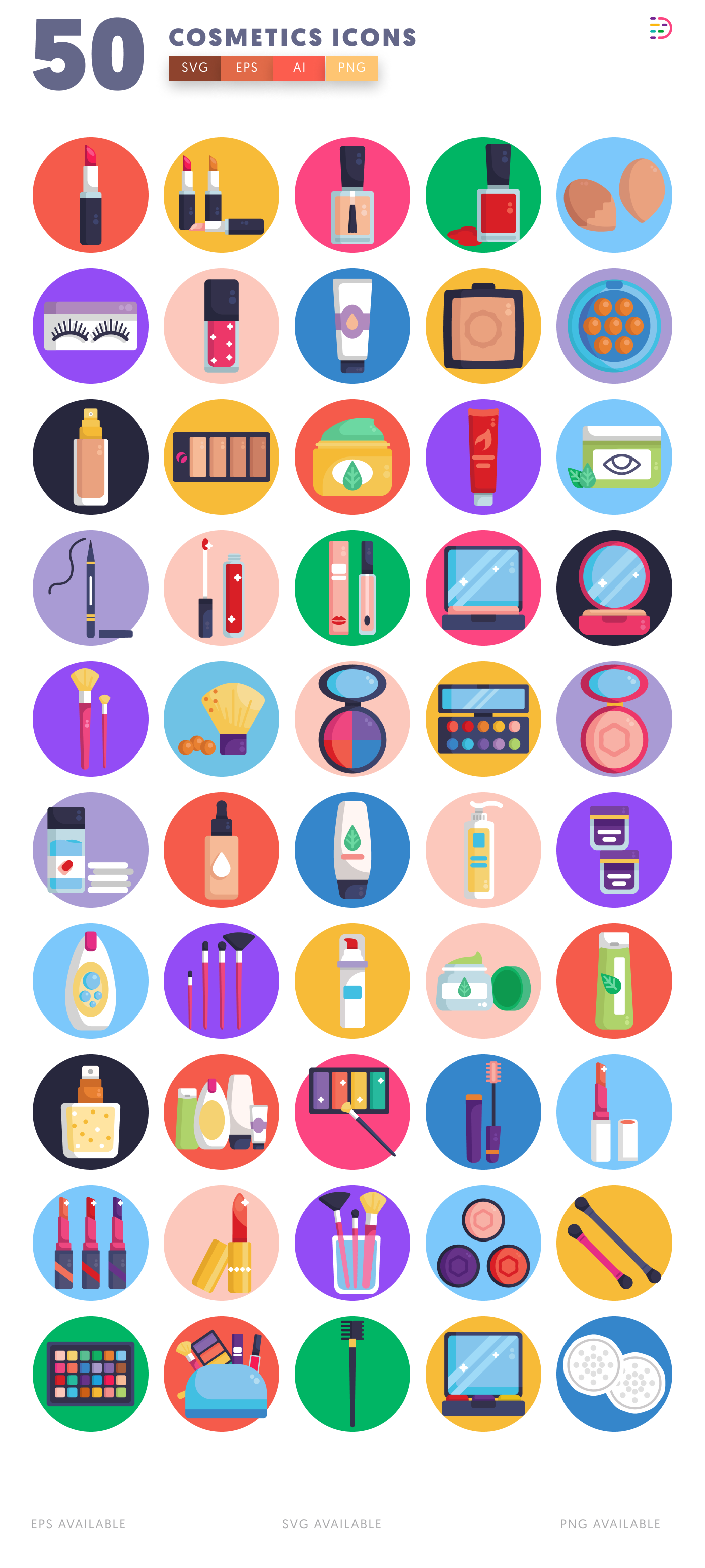 50 Cosmetics Icons – all icons in the set
