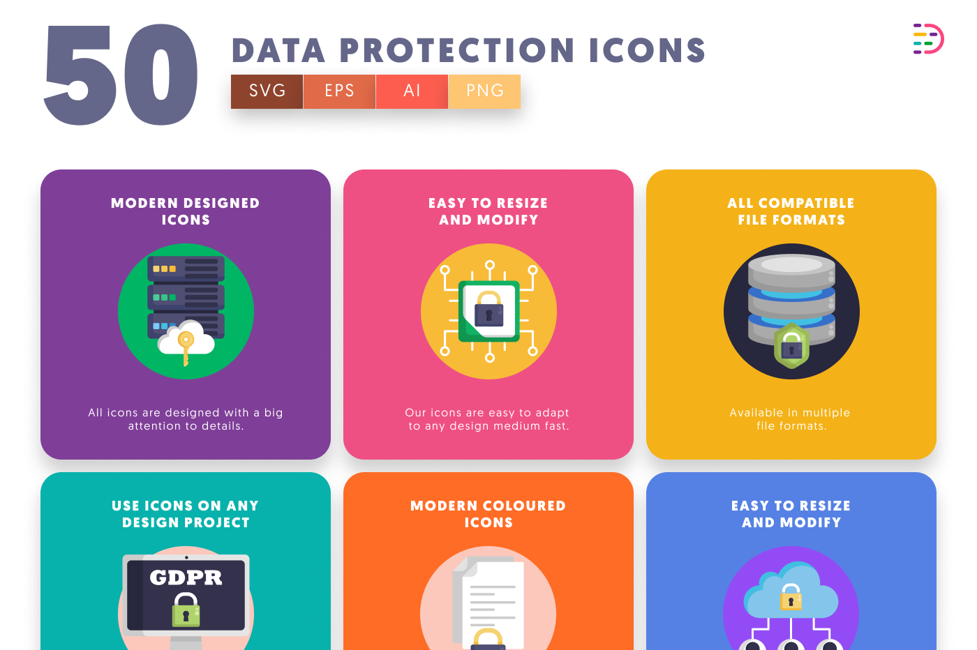 50 Data Protection Icons preview 5 – illustrated icons in PNG, SVG and EPS