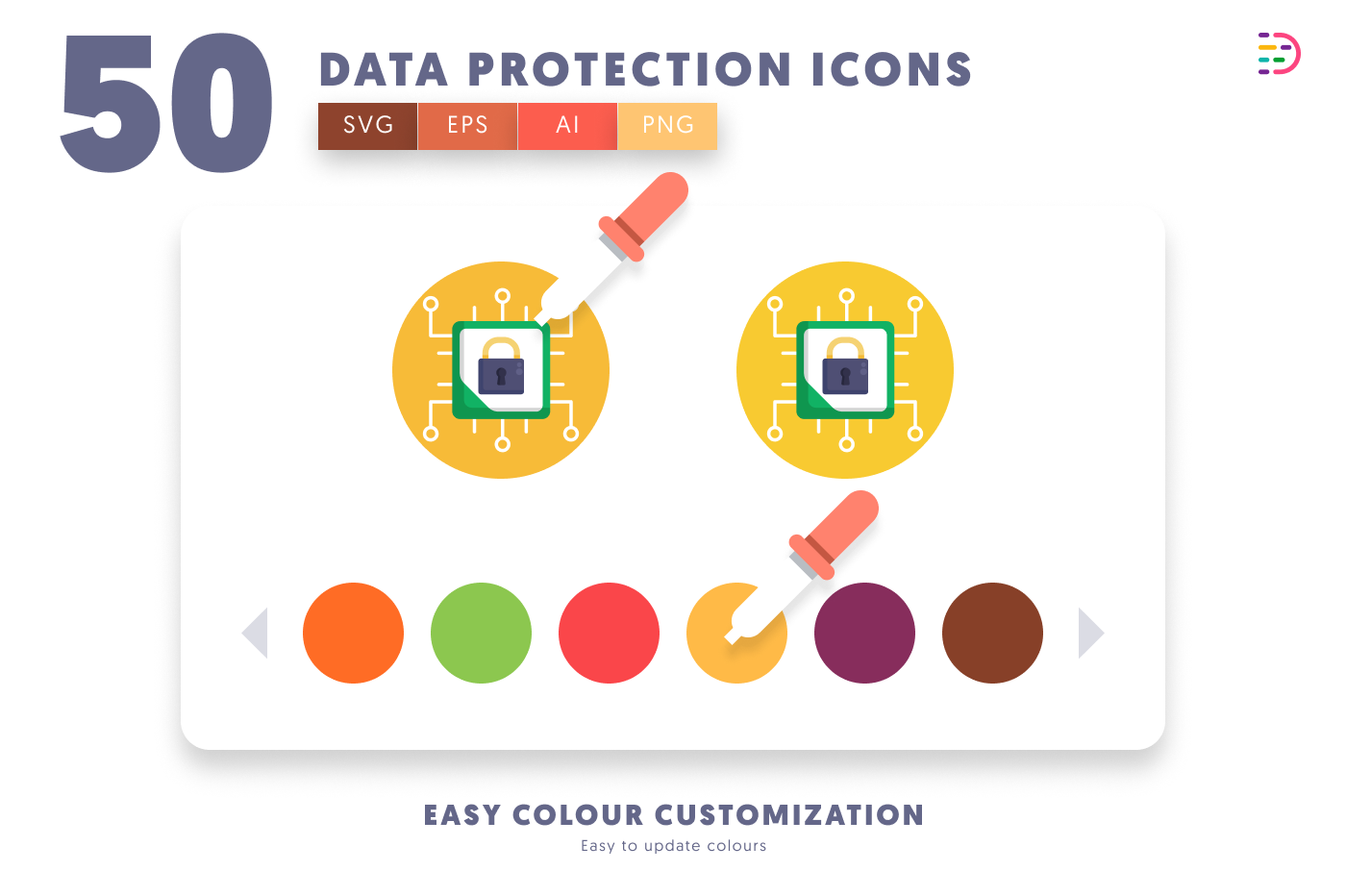 50 Data Protection Icons preview 7 – illustrated icons in PNG, SVG and EPS