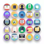 50 Data Protection Icons – set of colorful illustrated icons