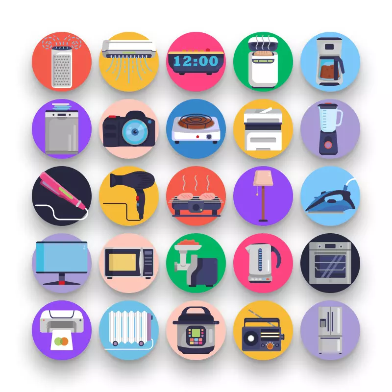 50-Electronics _ Shop-2 50 Electronics Icons – set of colorful flat circle icons