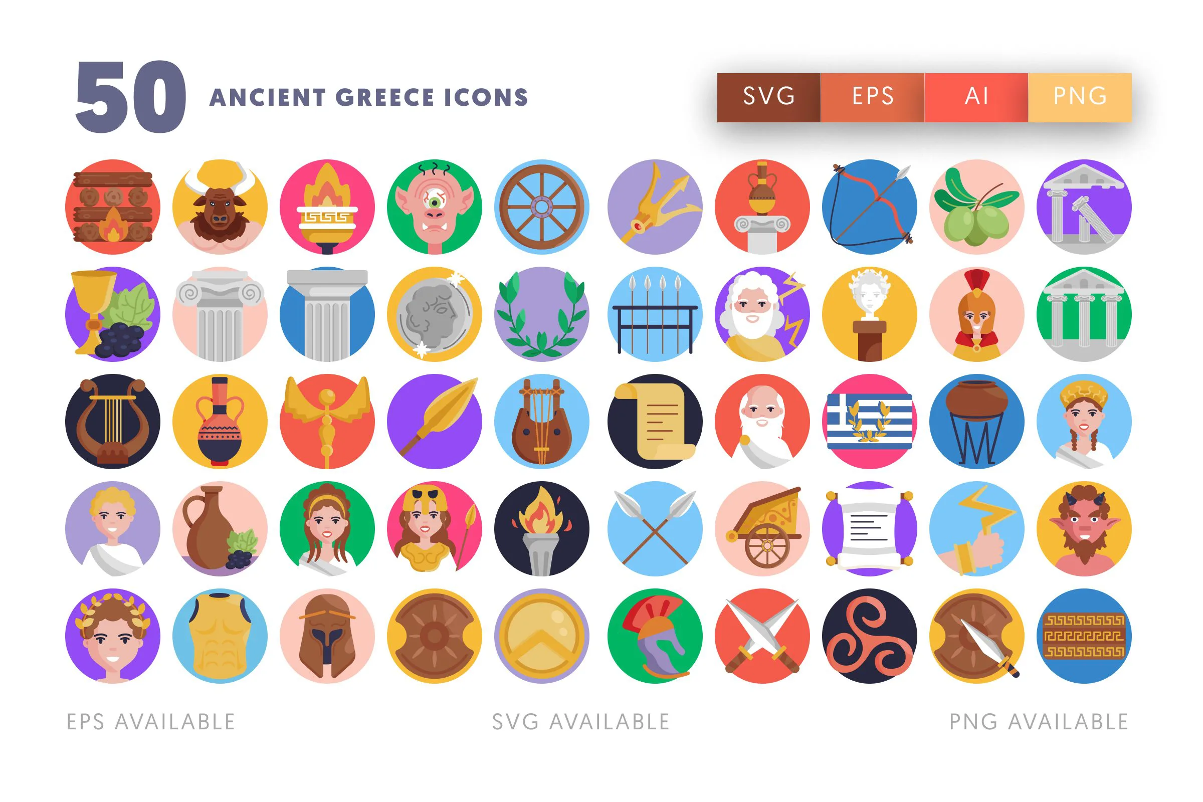 50-Ancient Greece-Icons