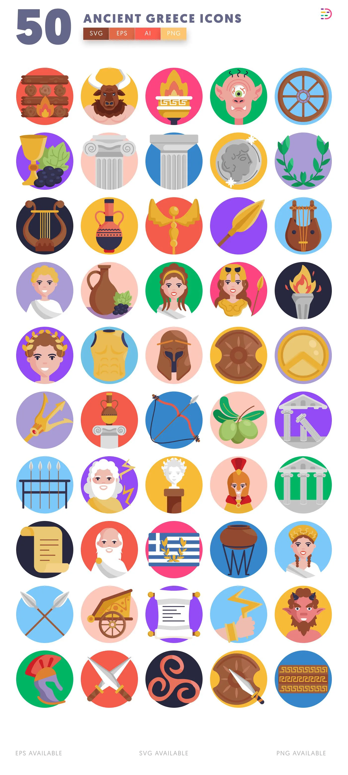 50-Ancient Greece-Icons