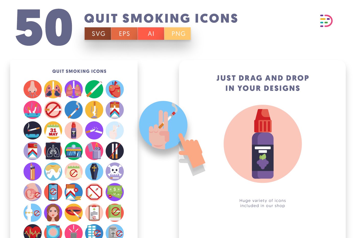 50-Quit Smoking-Icons